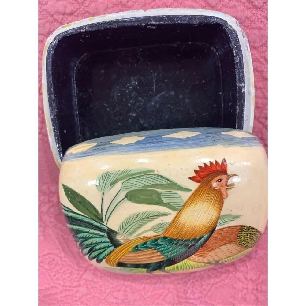 Rooster American Folk Art Box #chickens